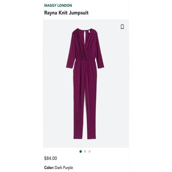 Maggy London small NWT Rayna Knit Jumpsuit Purple - Picture 2 of 9